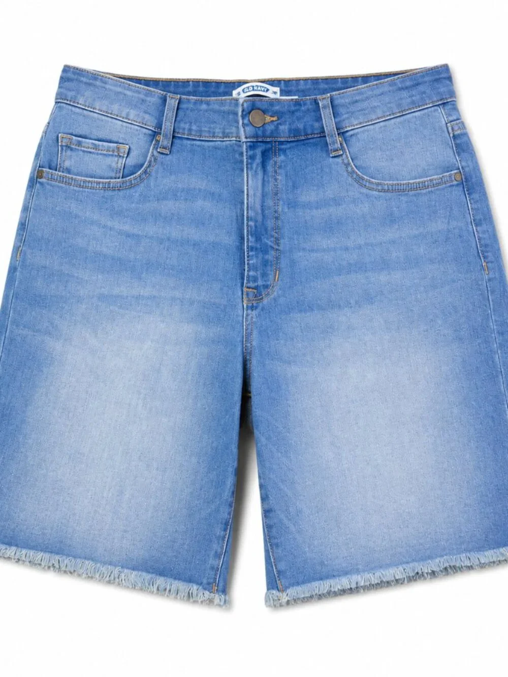 Nine West Bermuda Shorts Women's Mid Rise Denim Frayed Hem Stretch Sz 10/12/14